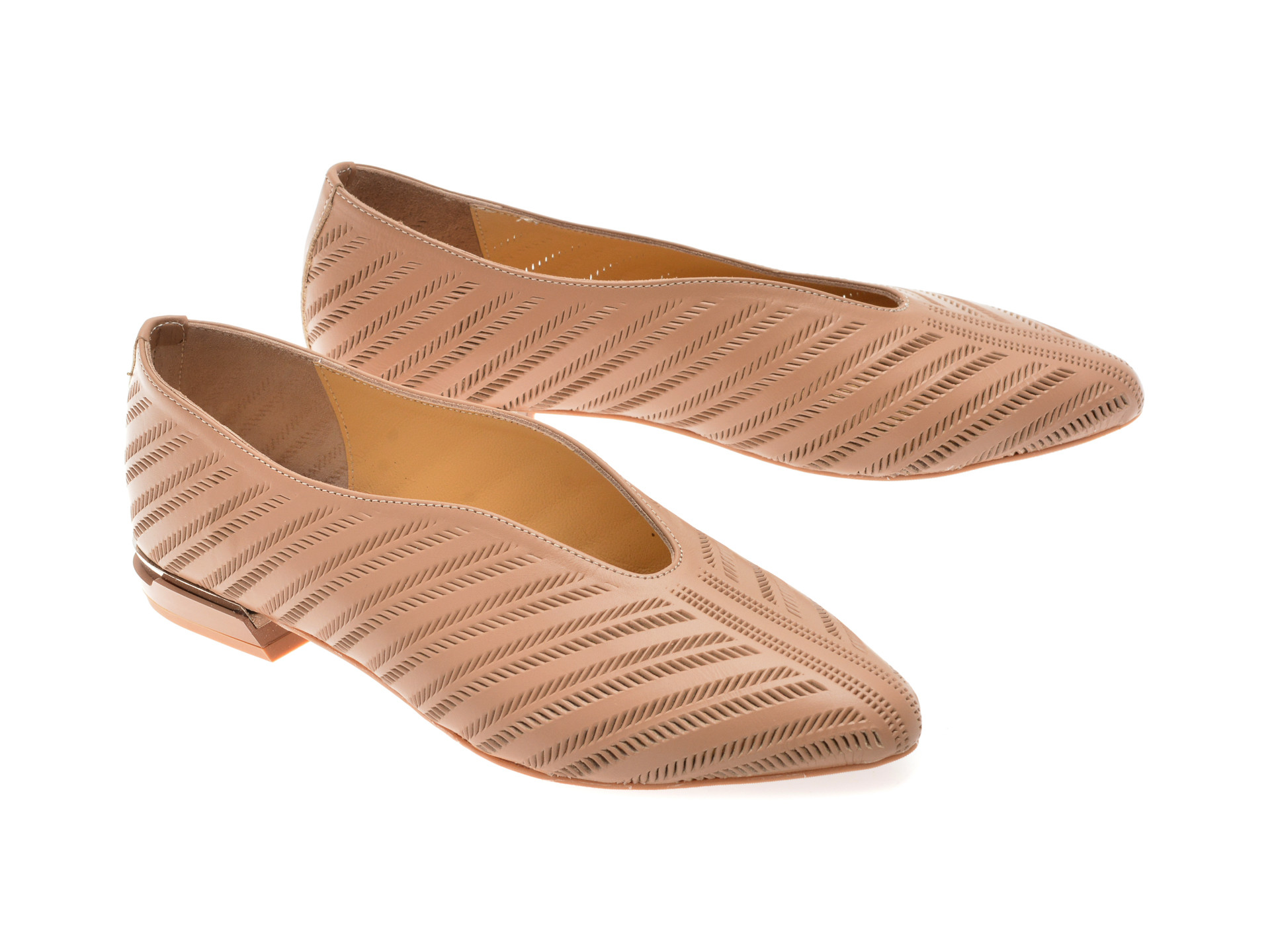 Pantofi IMAGE bej, 167119, din piele naturala