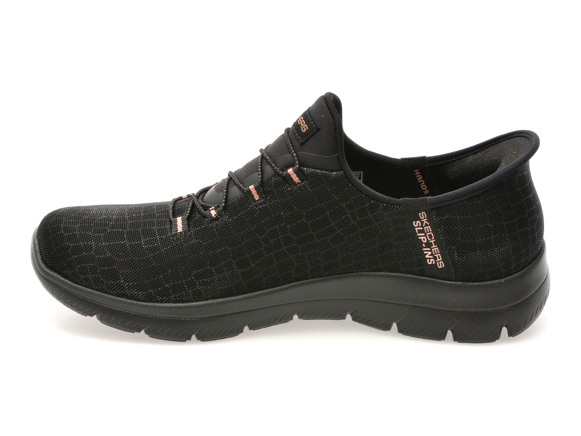 Pantofi sport SKECHERS negri, SUMMITS, din material textil