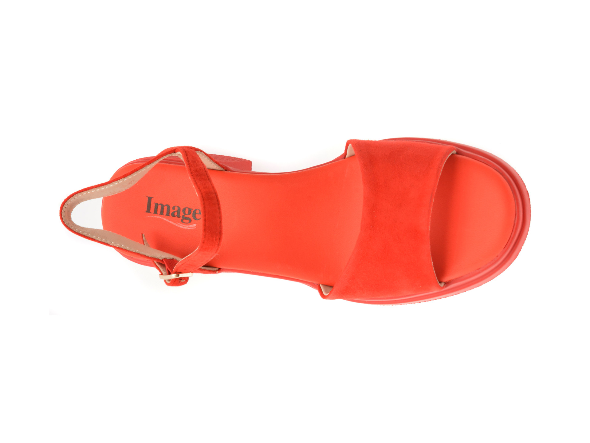 Sandale IMAGE rosii, 2978, din piele intoarsa