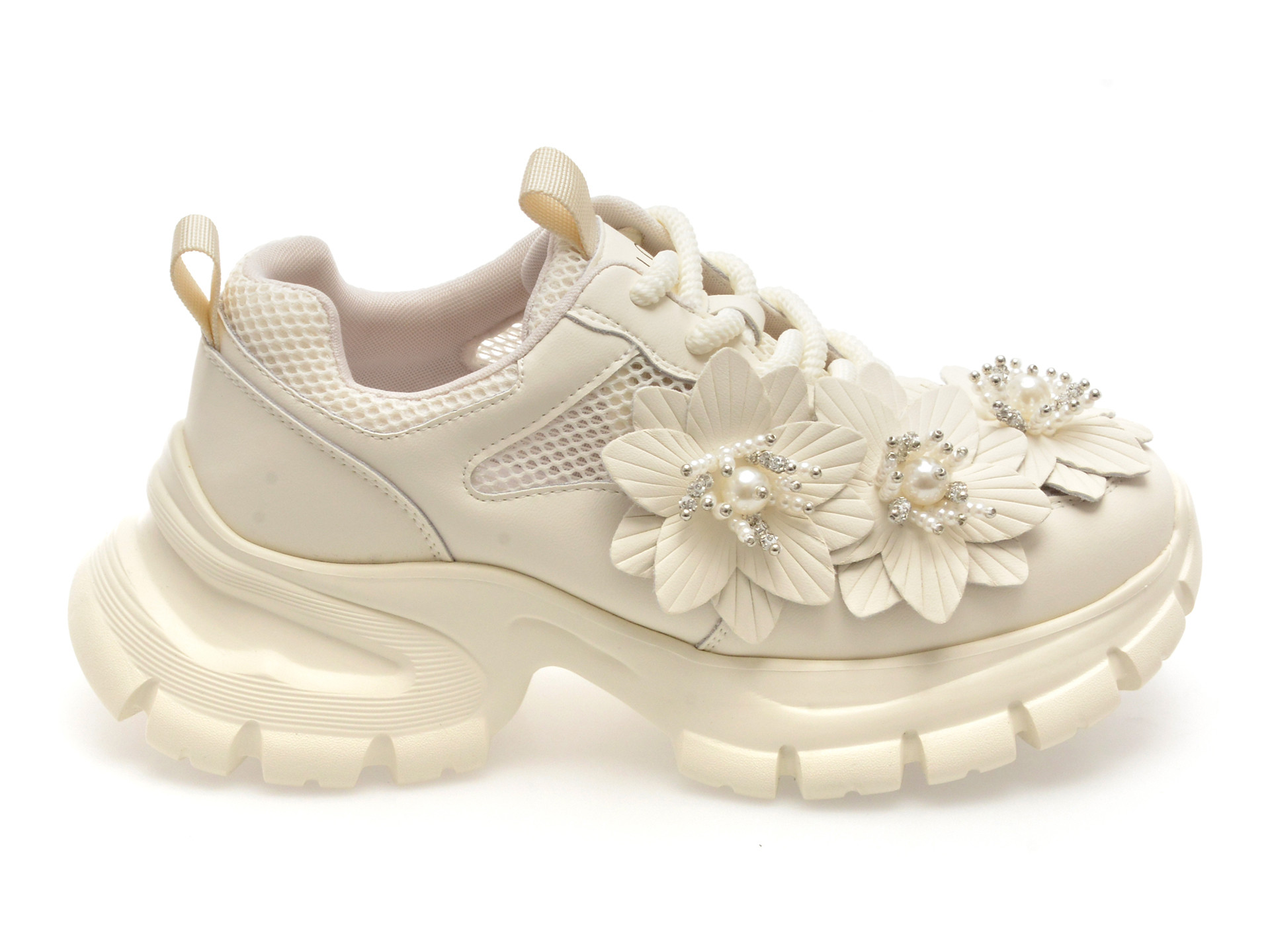 Pantofi sport EPICA albi, 2W99, din material textil