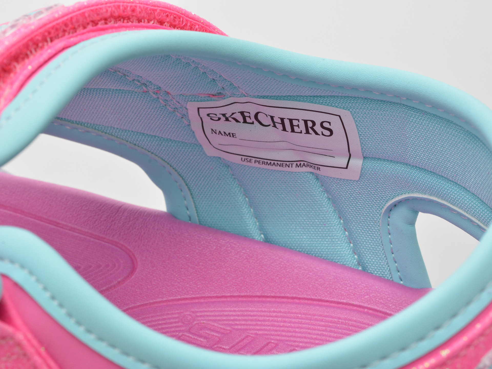 Sandale SKECHERS roz, SOLA GLOW SANDAL, din piele ecologica