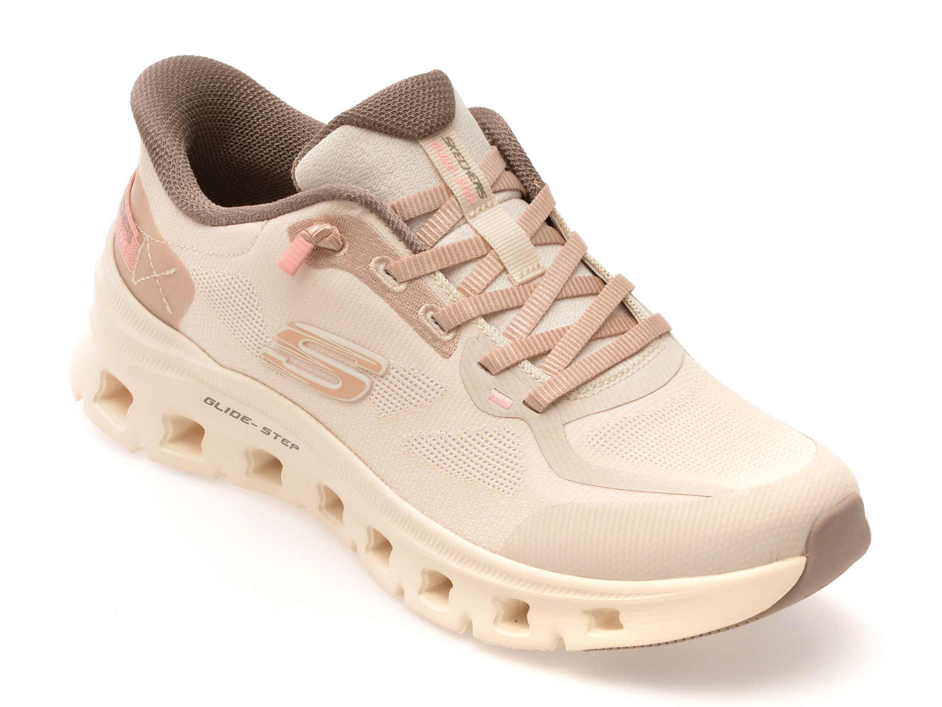 Pantofi sport SKECHERS nude, GLIDE-STEP PRO, din material textil
