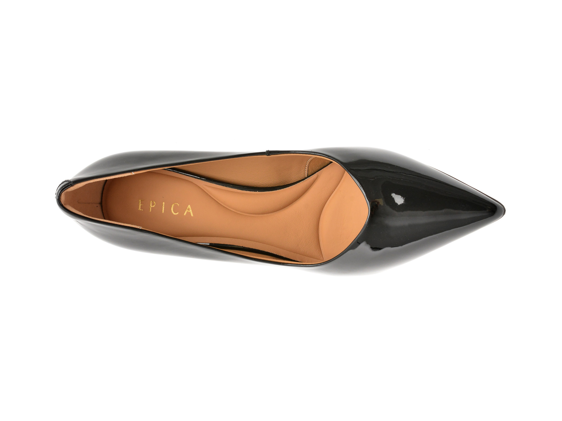 Pantofi eleganti EPICA negri, D05555, din piele naturala lacuita