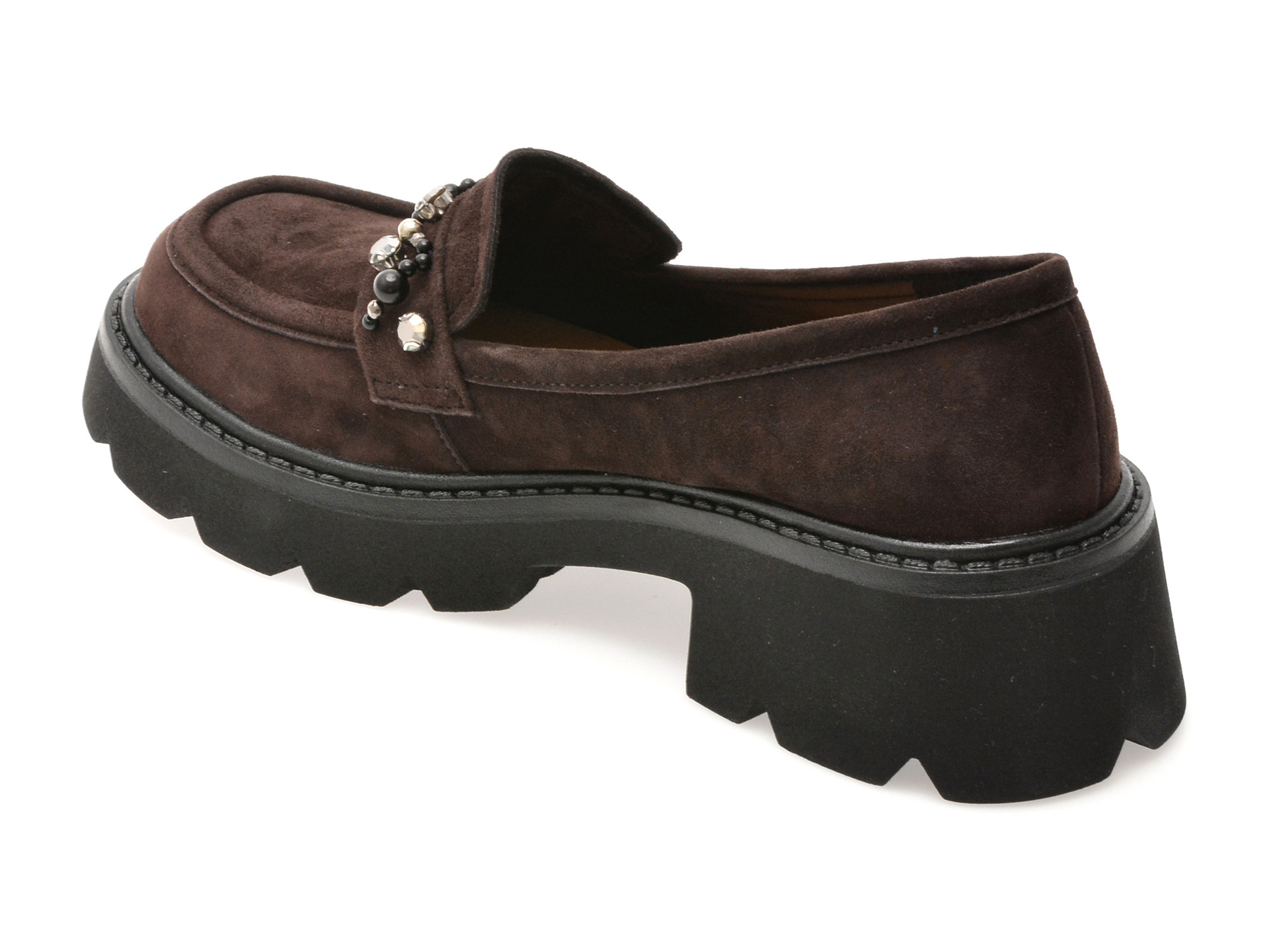 Mocasini EPICA maro, P481, din piele intoarsa