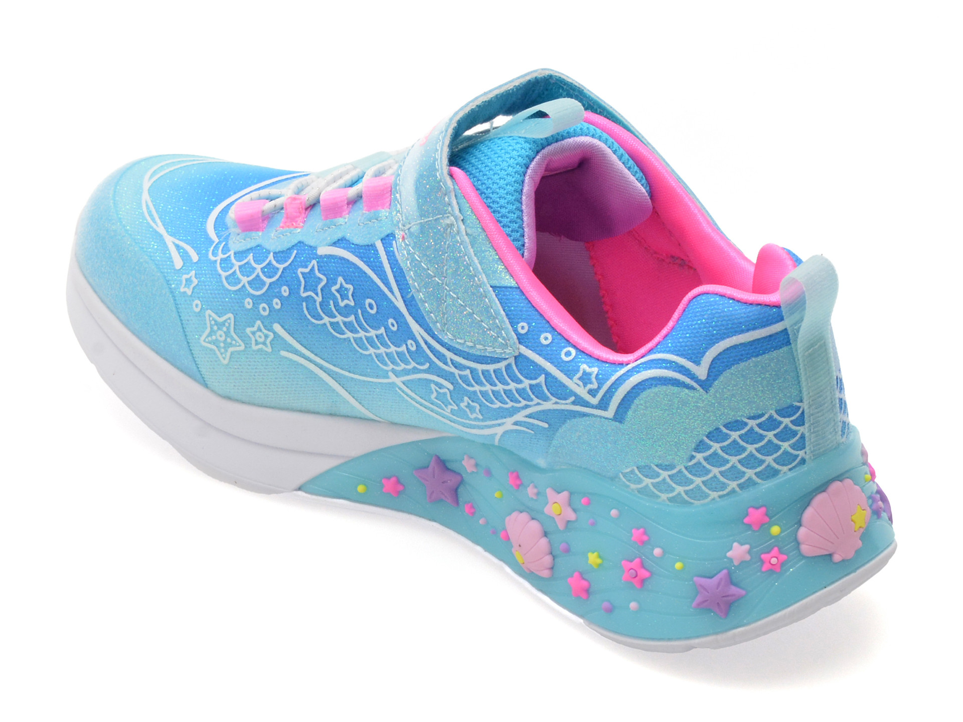 Pantofi sport SKECHERS albastri, MERMAID DREAMS, din material textil