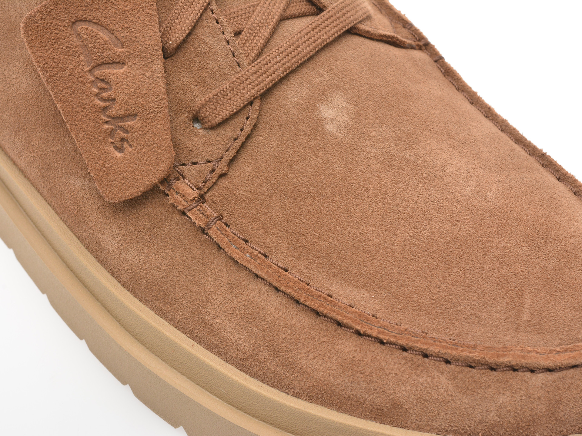 Mocasini CLARKS maro, POLDEN MOC, din piele intoarsa