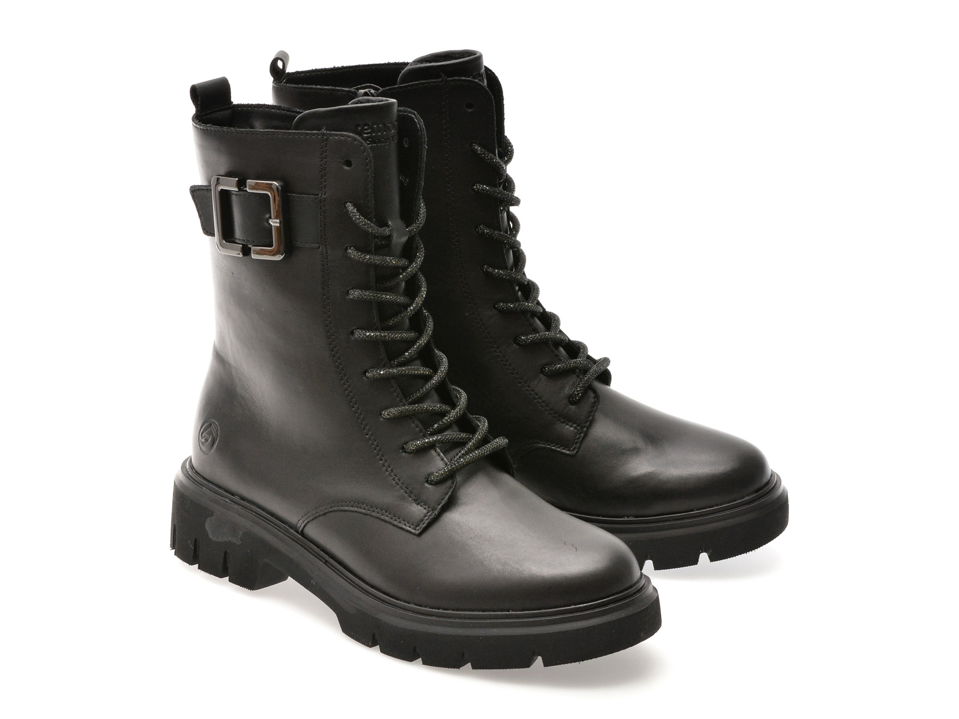 Bocanci REMONTE negri, D1W82, din piele naturala