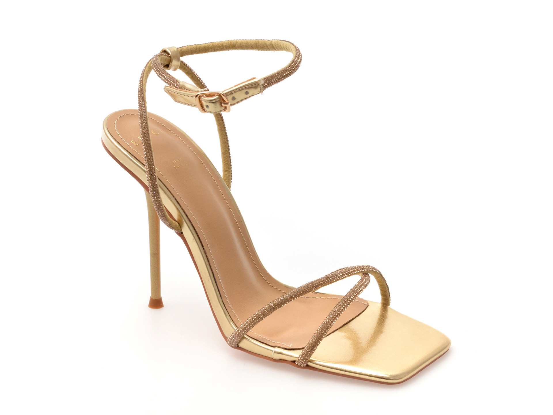 Sandale elegante EPICA aurii, 82941, din material textil