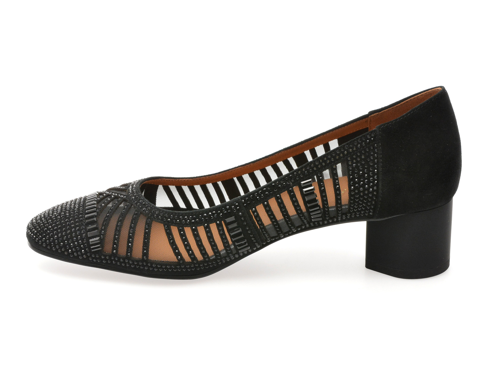 Balerini EPICA negri, 5101, din piele intoarsa