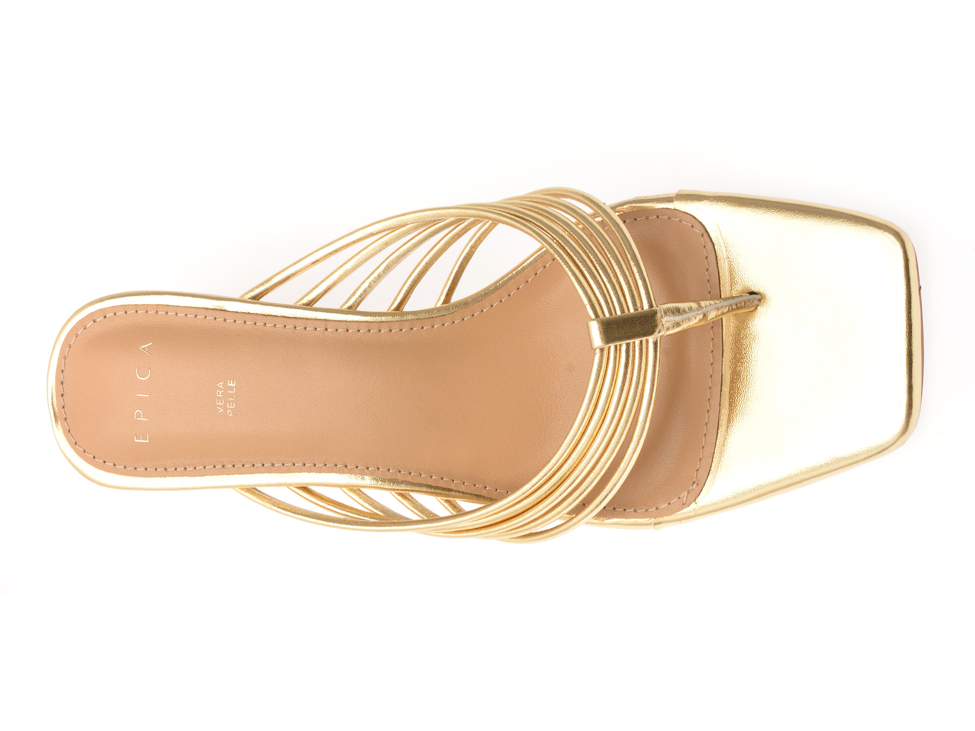 Papuci EPICA aurii, 82933, din piele ecologica