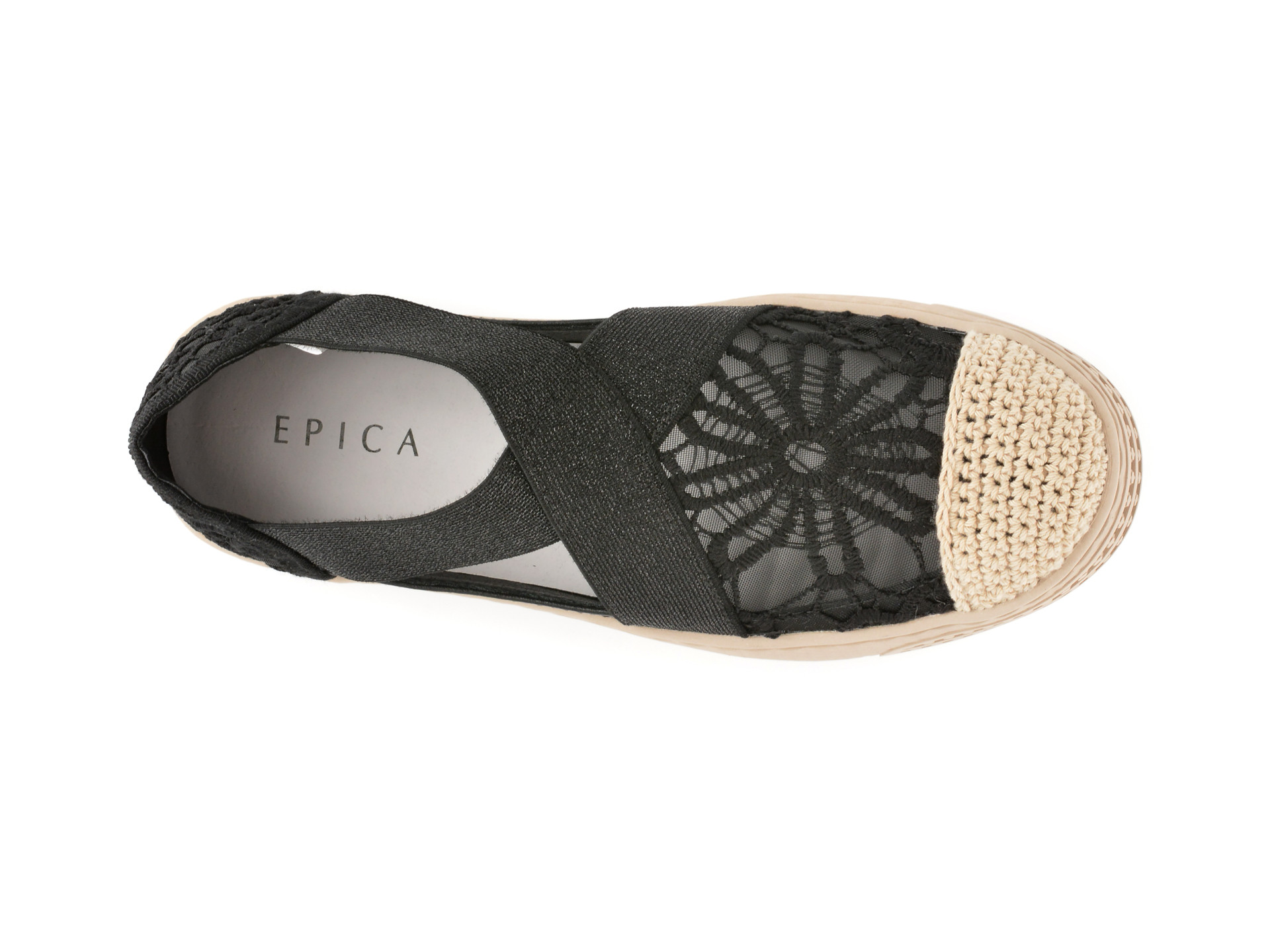 Pantofi EPICA negri, 302, din material textil