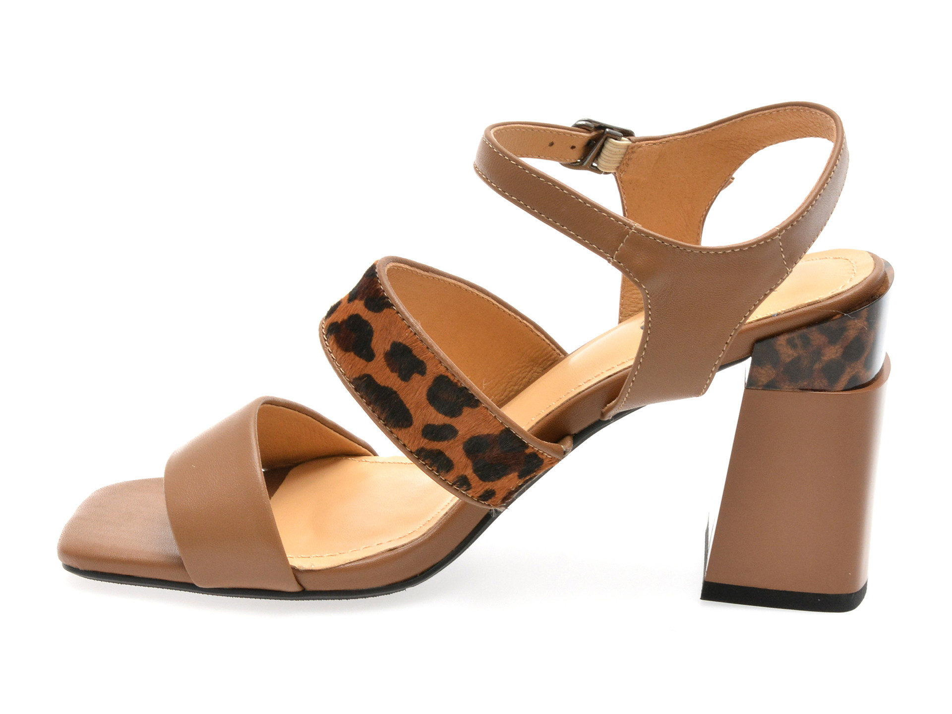 Sandale IMAGE maro, K996, din piele naturala