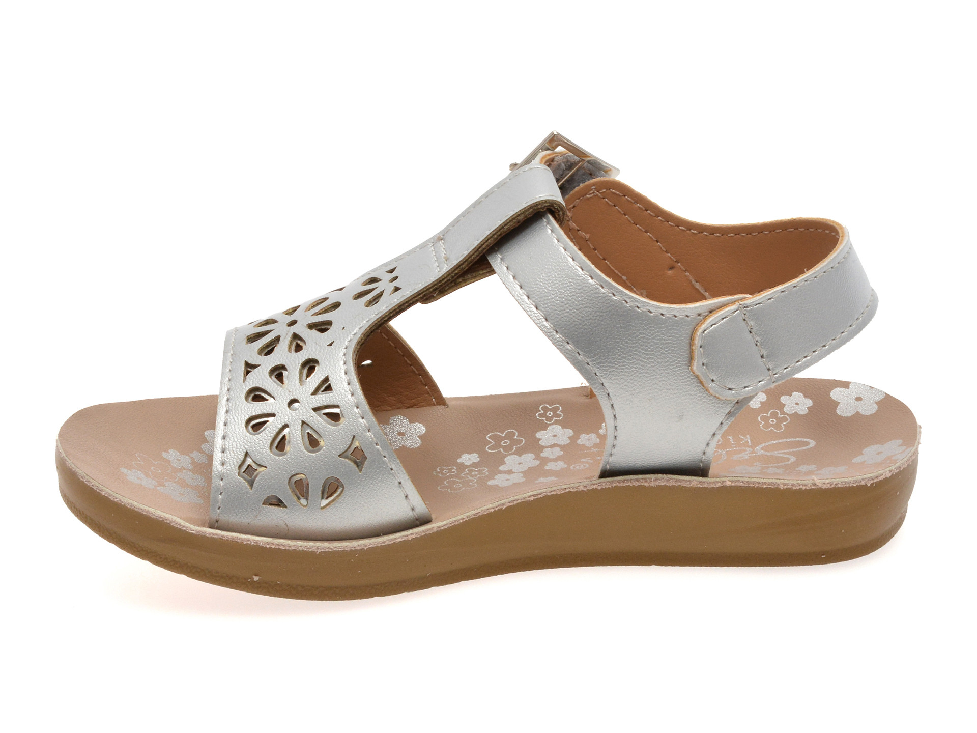 Sandale SELECTION KIDS argintii, 82949, din piele ecologica
