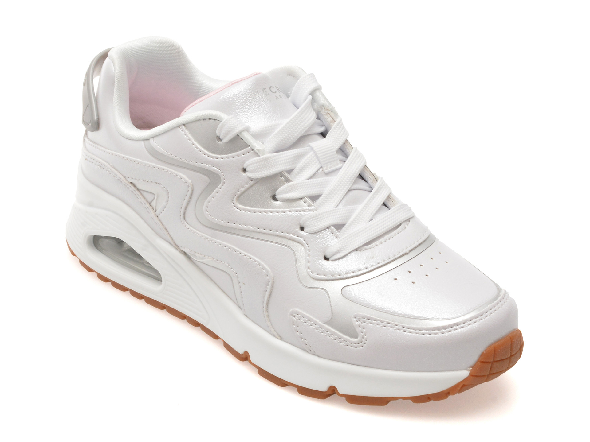 Pantofi sport SKECHERS albi, UNO GEN1, din piele ecologica
