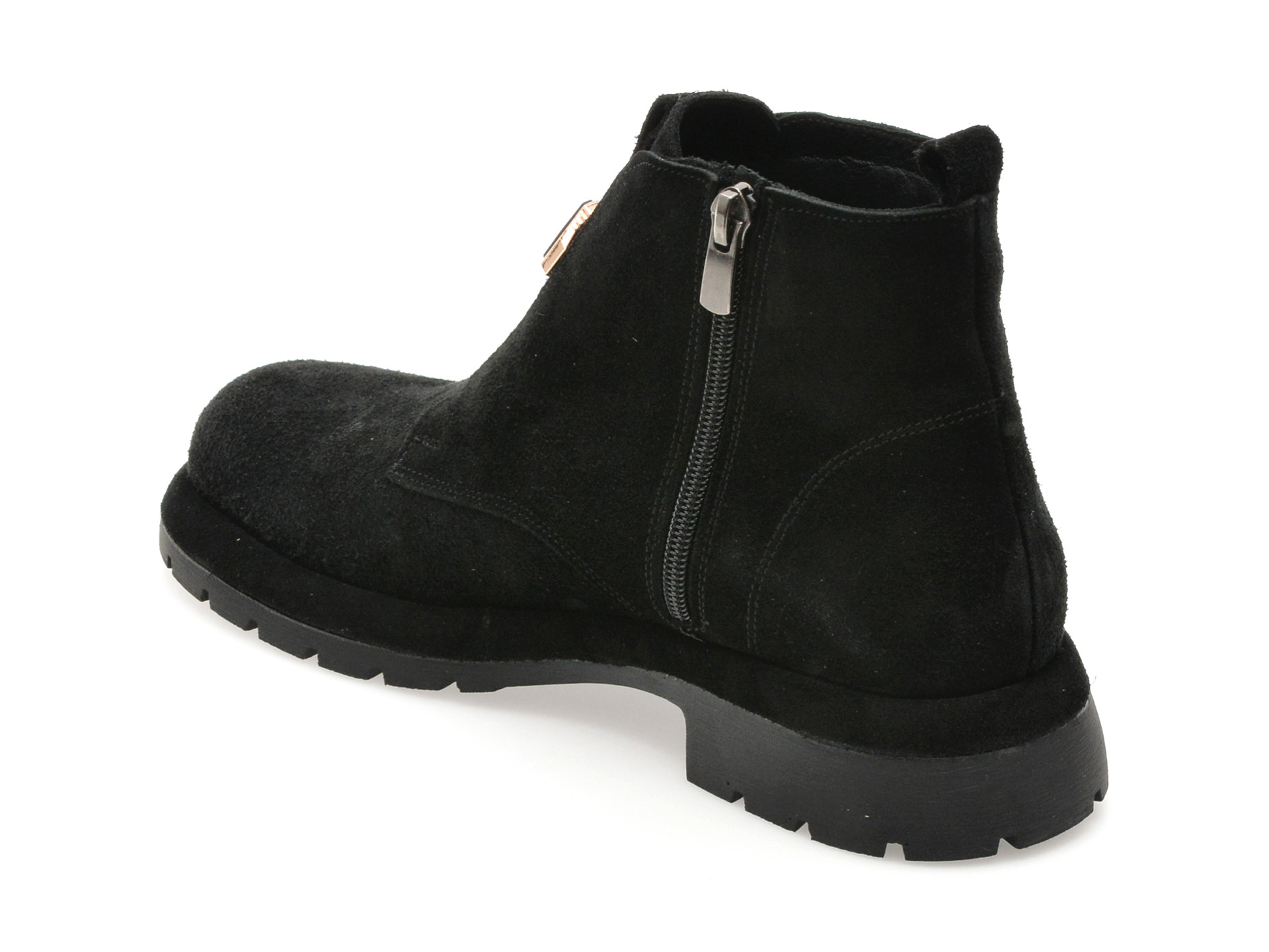 Ghete IMAGE negre, 157525, din piele intoarsa