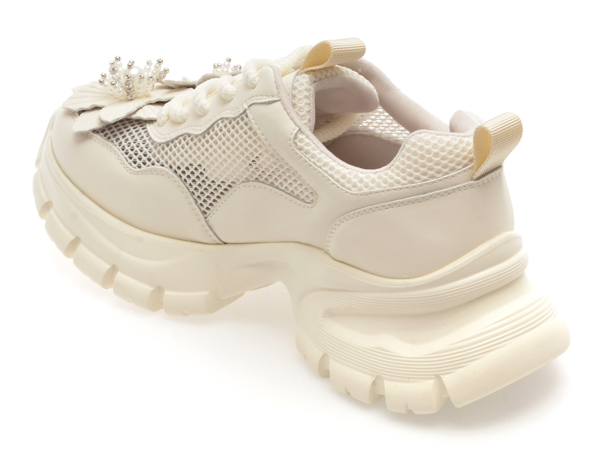 Pantofi sport EPICA albi, 2W99, din material textil