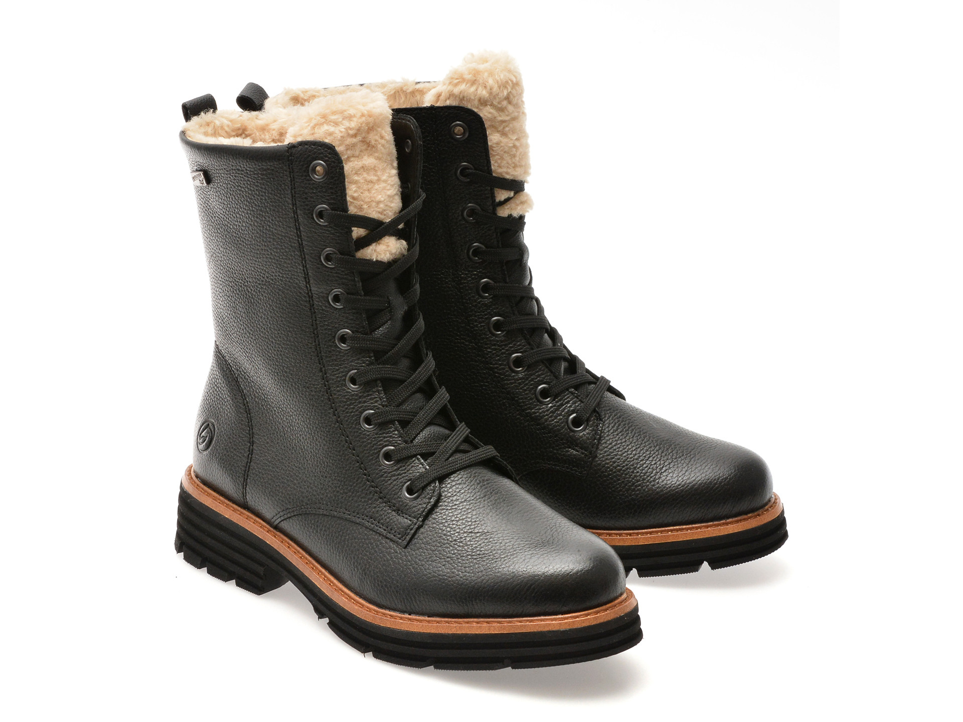 Bocanci REMONTE negri, D3A73, din piele naturala