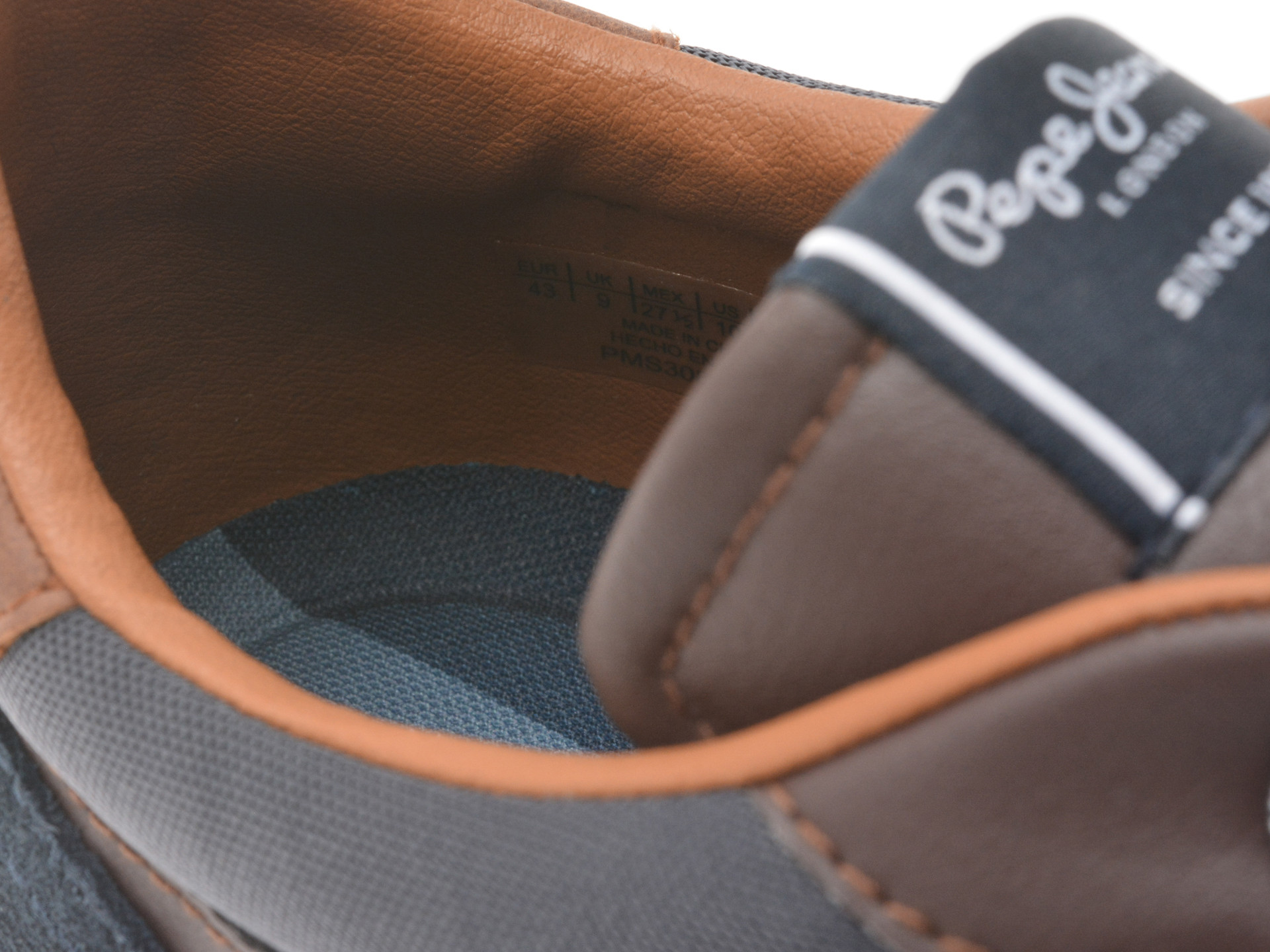 Pantofi sport PEPE JEANS maro, KENTON COURT, din piele ecologica