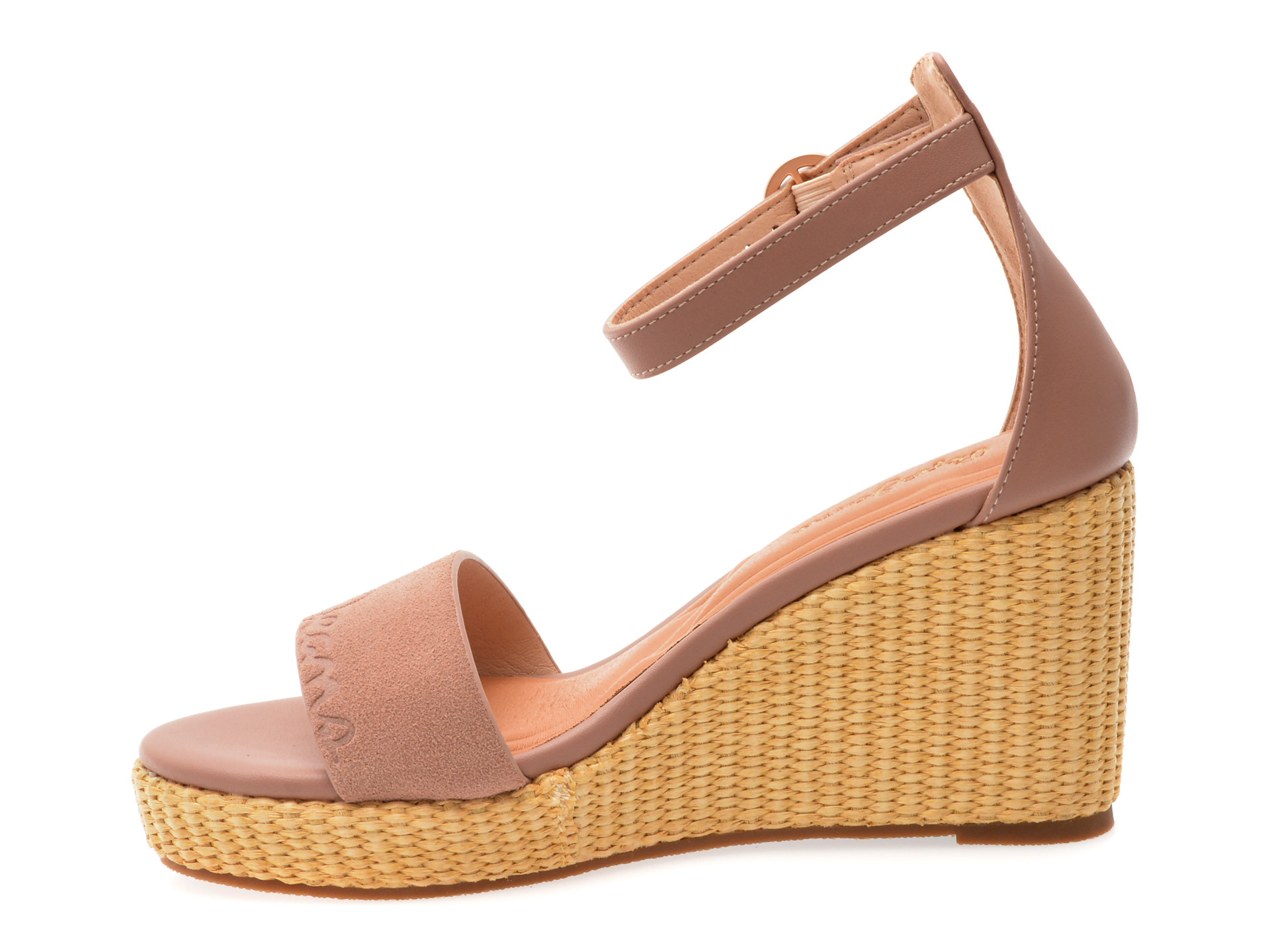 Sandale PEPE JEANS roz, WAYNA LOG, din piele ecologica