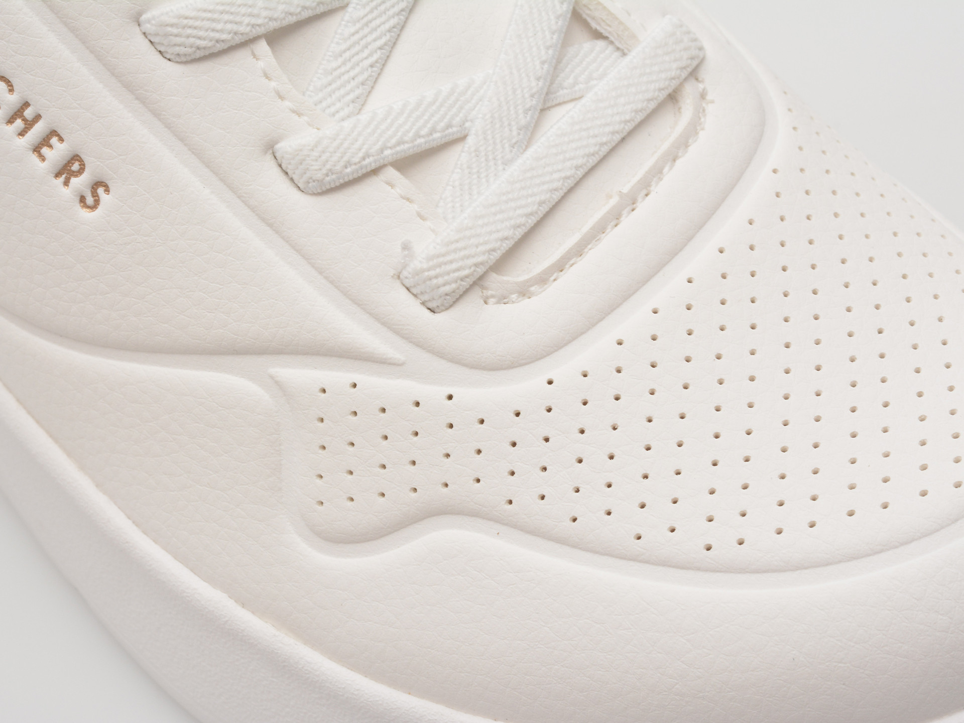 Pantofi sport SKECHERS albi, UNO LITE, din piele ecologica