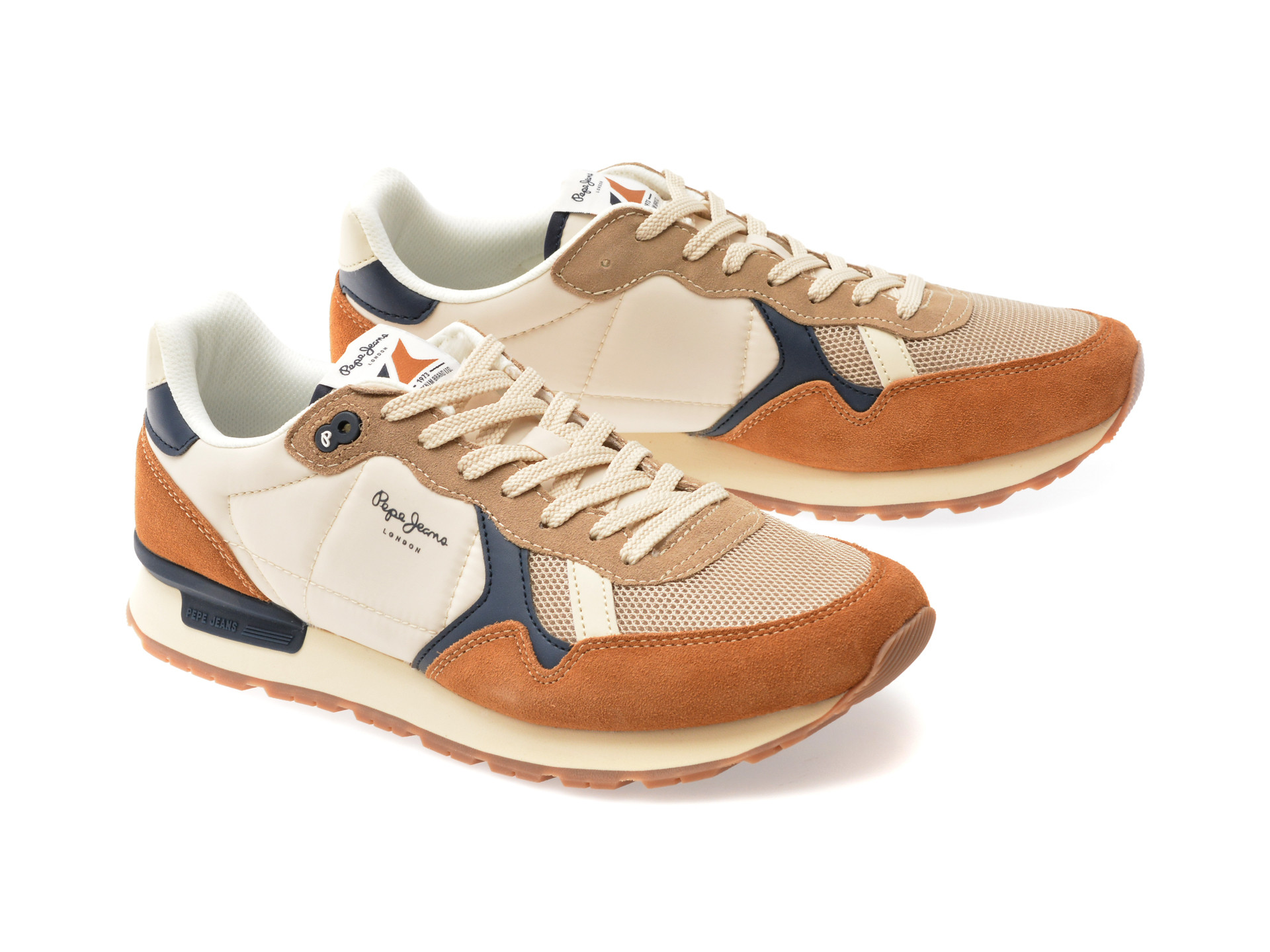 Pantofi sport PEPE JEANS bej, BRIT CAMP, din material textil