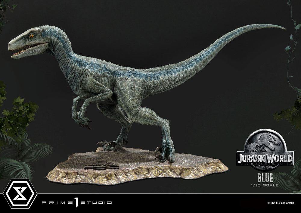 Jurassic world fallen kingdom prime collectibles statue 1/10 blue (åben mund version) 17 cm
