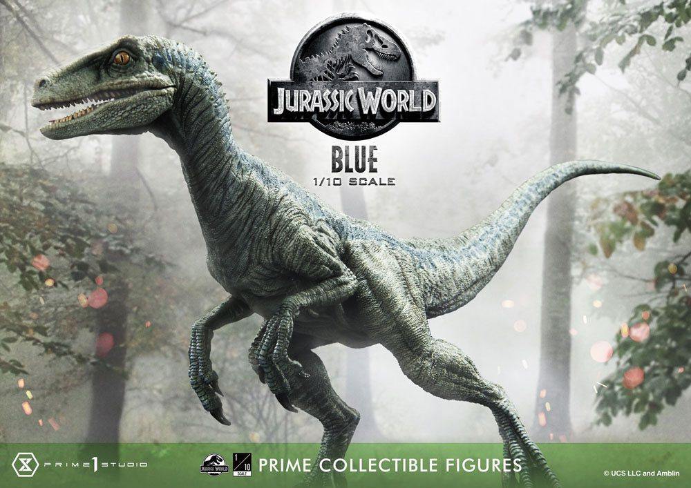 Jurassic world fallen kingdom prime collectibles statue 1/10 blue (åben mund version) 17 cm