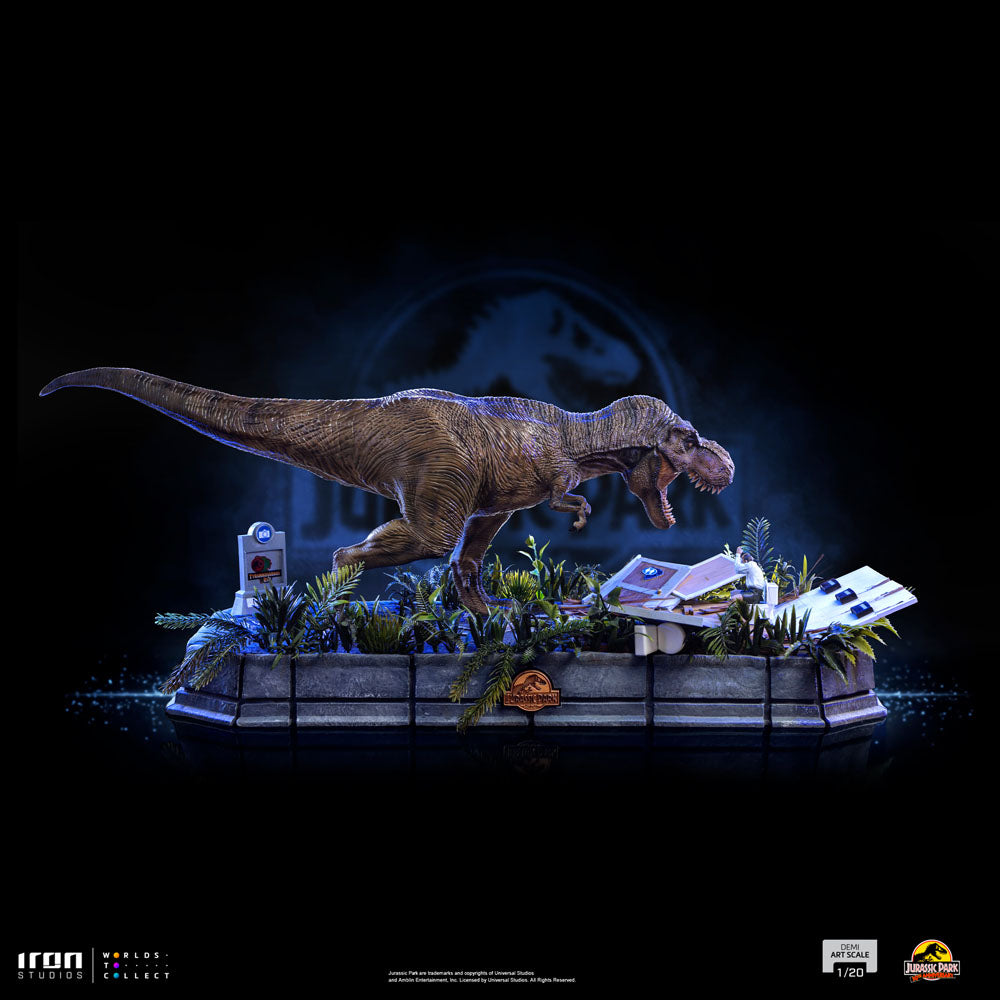 Jurassic Park Demi Art Scale Statue 1/20 T-Rex attacks Donald Gennaro 30 cm