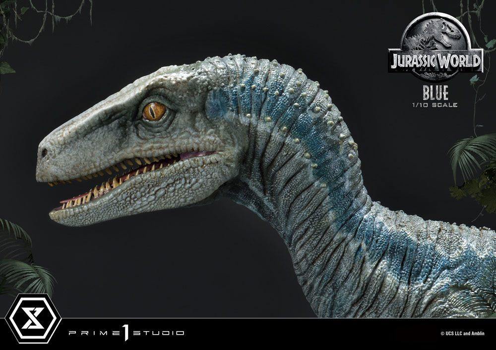 Jurassic world fallen kingdom prime collectibles statue 1/10 blue (åben mund version) 17 cm