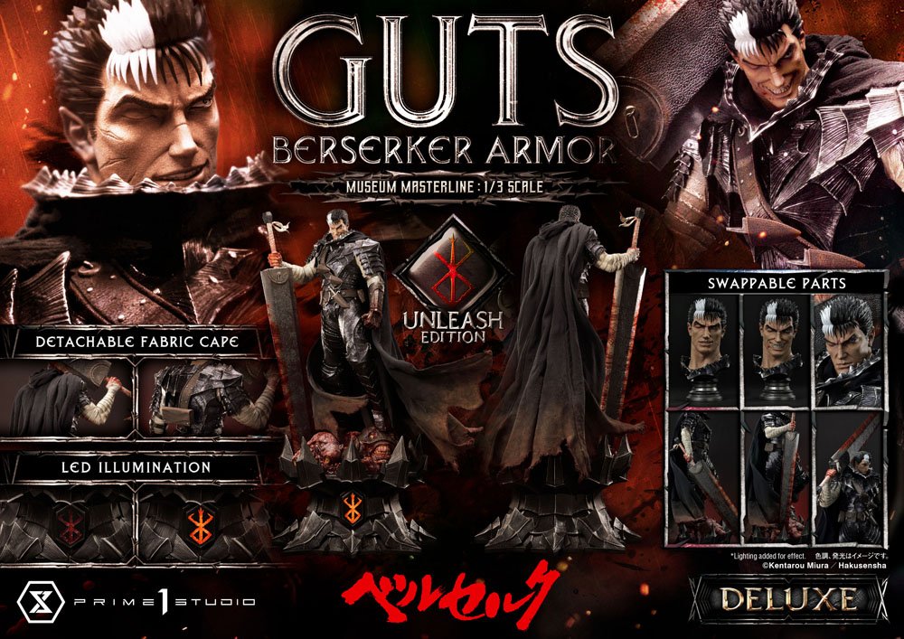 Berserk Statue 1/3 - Guts in Berserker Armor Unleash Edition Deluxe Bonus Version (121 cm) from Museum Masterline