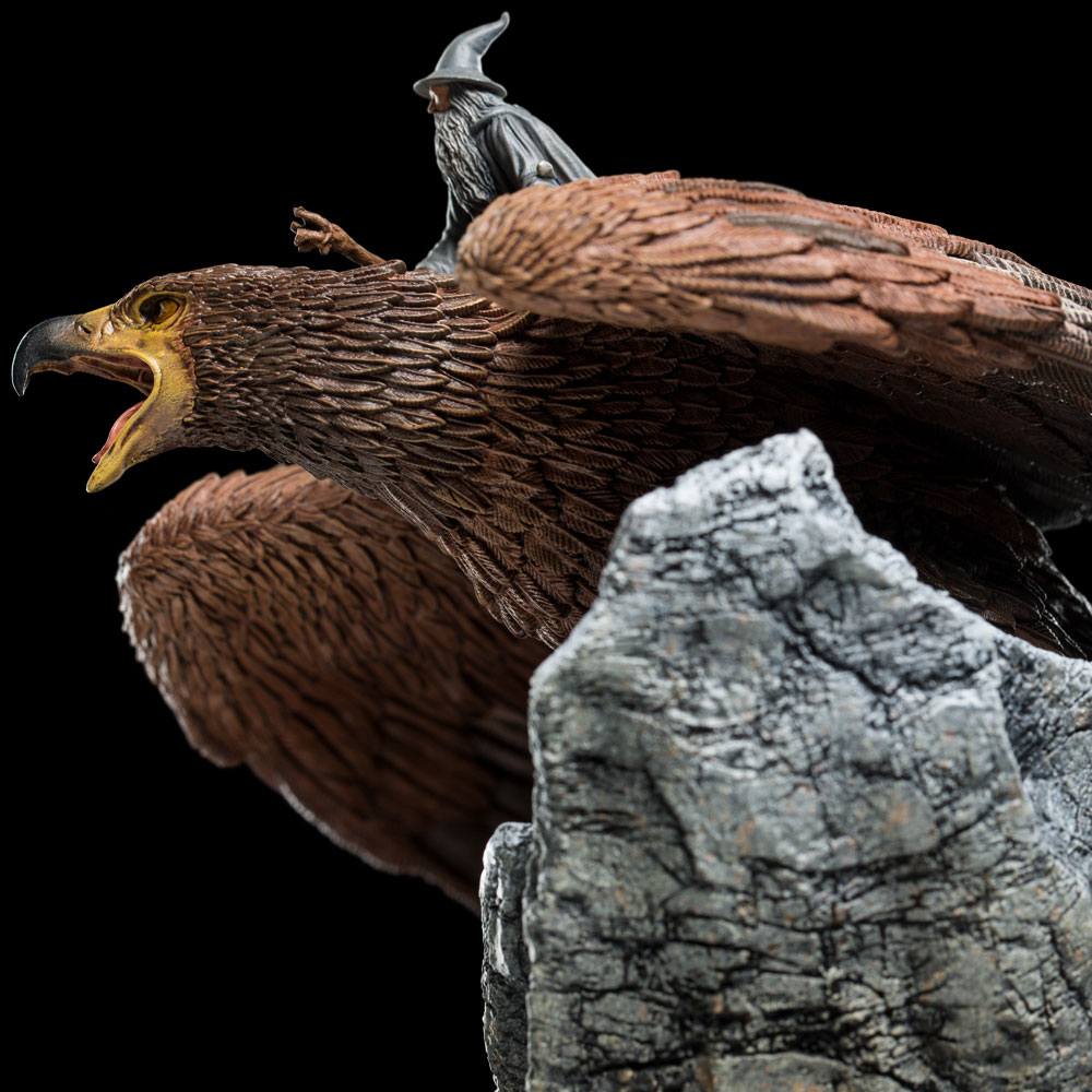 Ringenes Herre Statue Gandalf på Gwaihir 15 cm