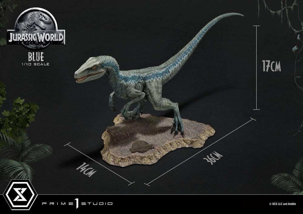 Jurassic world fallen kingdom prime collectibles statue 1/10 blue (åben mund version) 17 cm
