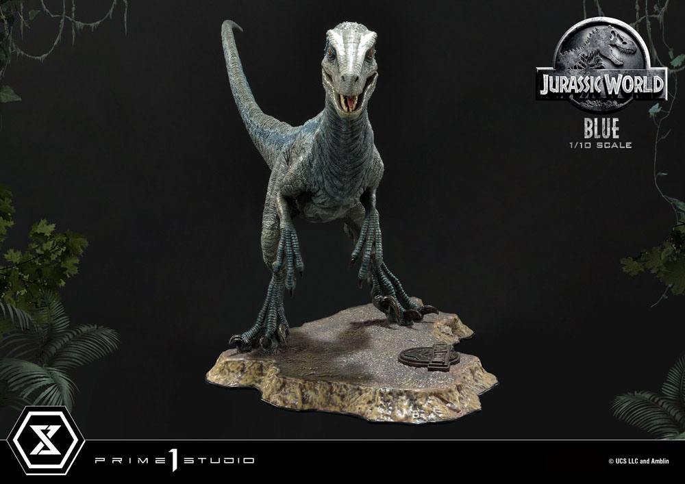 Jurassic world fallen kingdom prime collectibles statue 1/10 blue (åben mund version) 17 cm