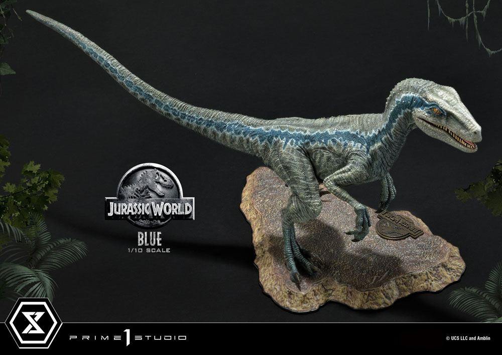 Jurassic world fallen kingdom prime collectibles statue 1/10 blue (åben mund version) 17 cm