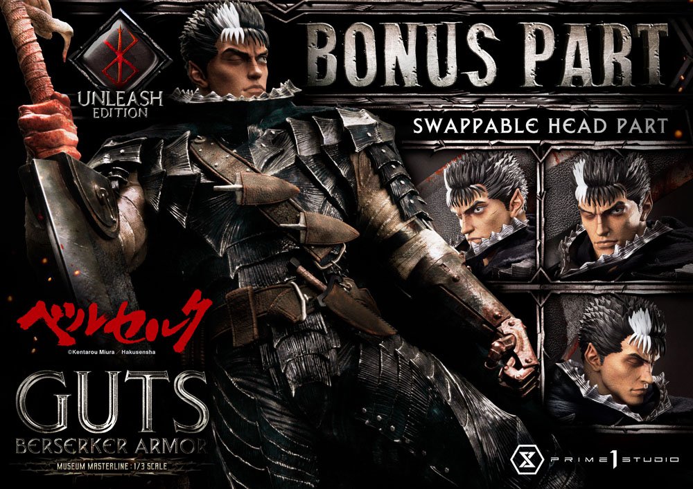 Berserk Statue 1/3 - Guts in Berserker Armor Unleash Edition Deluxe Bonus Version (121 cm) from Museum Masterline