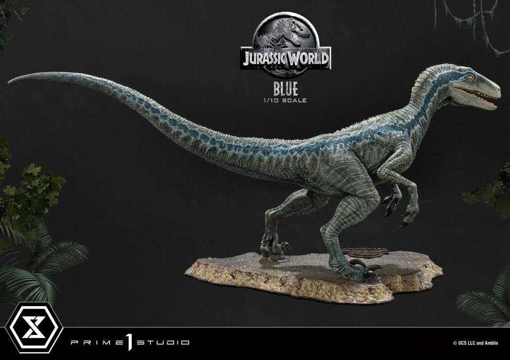 Jurassic world fallen kingdom prime collectibles statue 1/10 blue (åben mund version) 17 cm