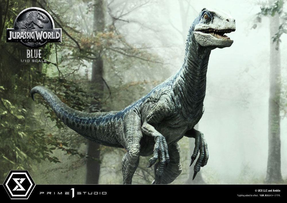 Jurassic world fallen kingdom prime collectibles statue 1/10 blue (åben mund version) 17 cm