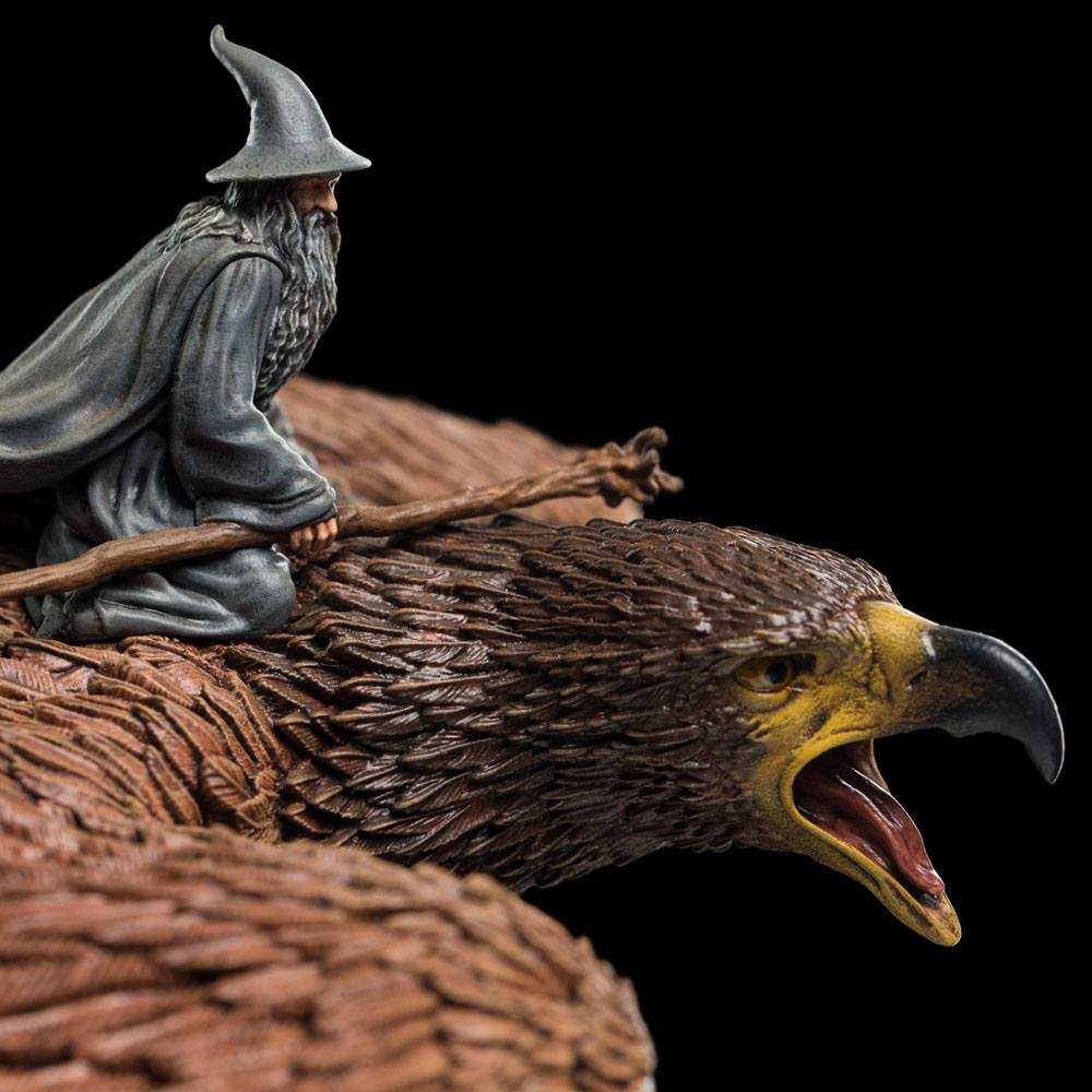 Ringenes Herre Statue Gandalf på Gwaihir 15 cm