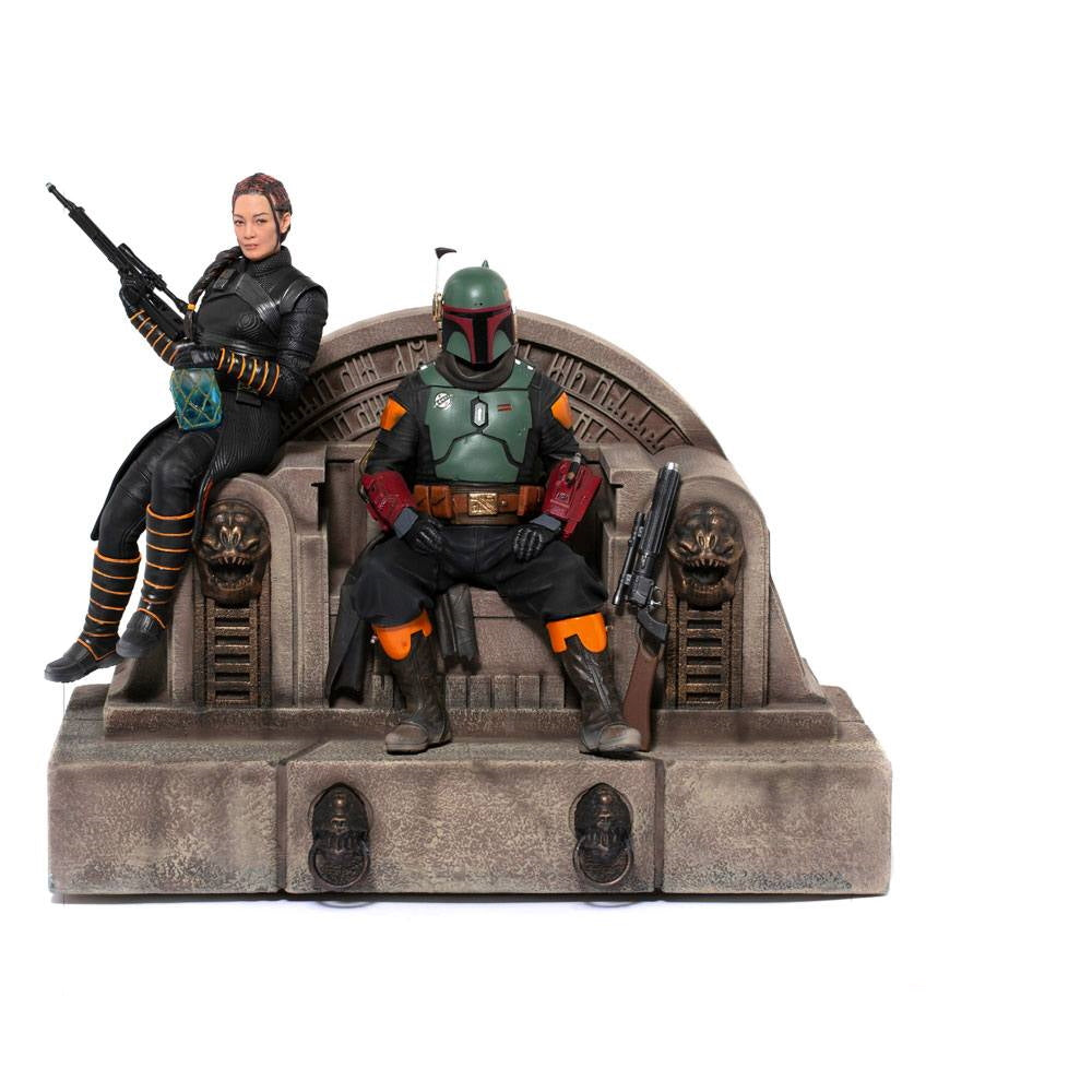 Star Wars The Mandalorian Deluxe Art Scale Statue 1/10 Boba Fett & Fennec on Throne 23 cm