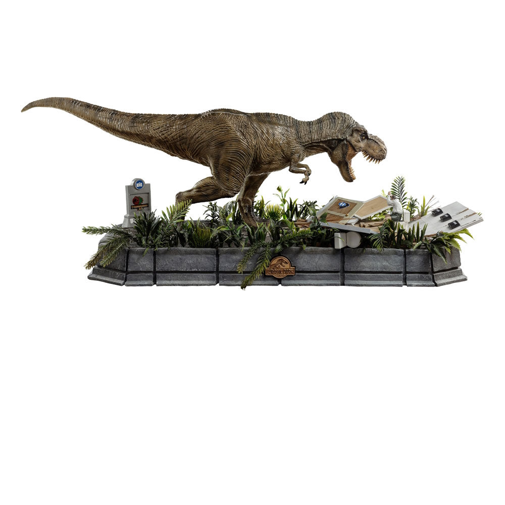 Jurassic Park Demi Art Scale Statue 1/20 T-Rex attacks Donald Gennaro 30 cm