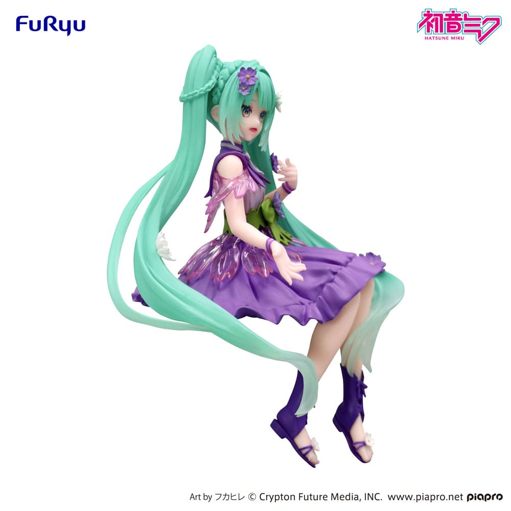 Hatsune Miku Noodle Stopper PVC Statue Flower Fairy Cosmos Purple Color Ver. 14 cm