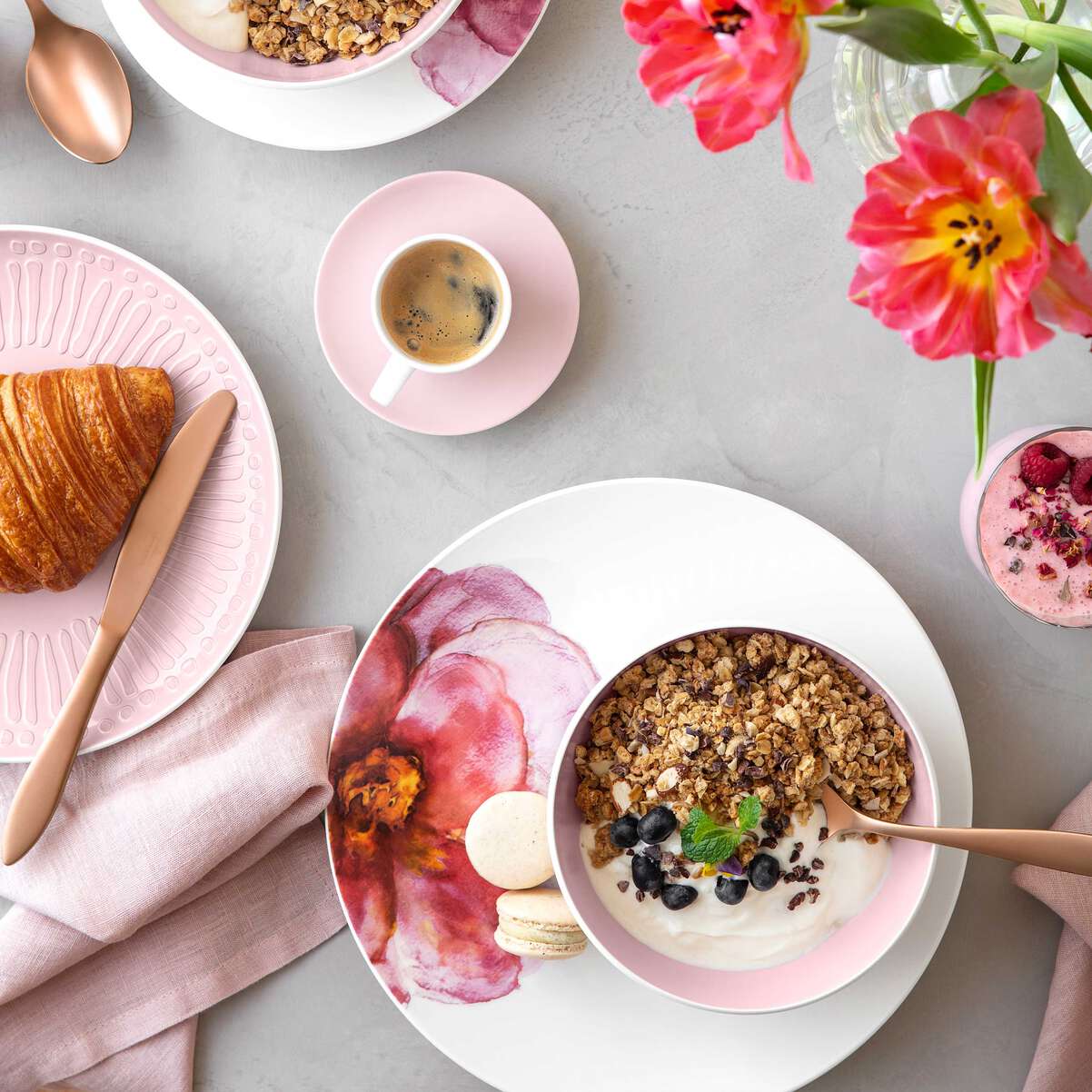 Rose Garden Geschirr-Set / 4-teilig