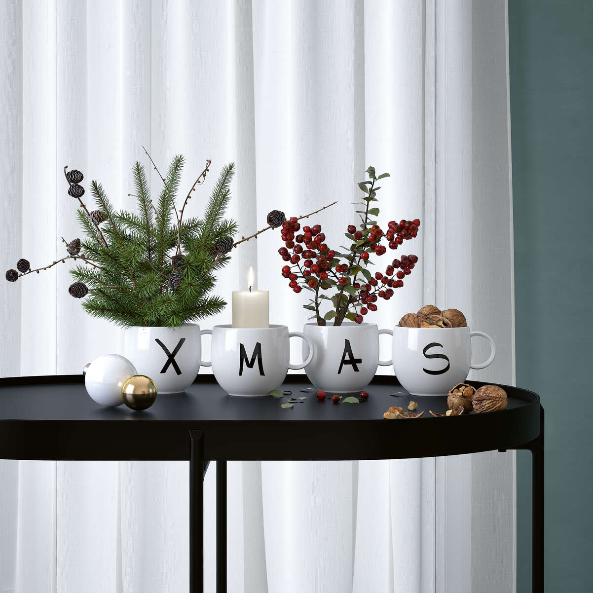 Letters Henkelbecher / 4-teilig