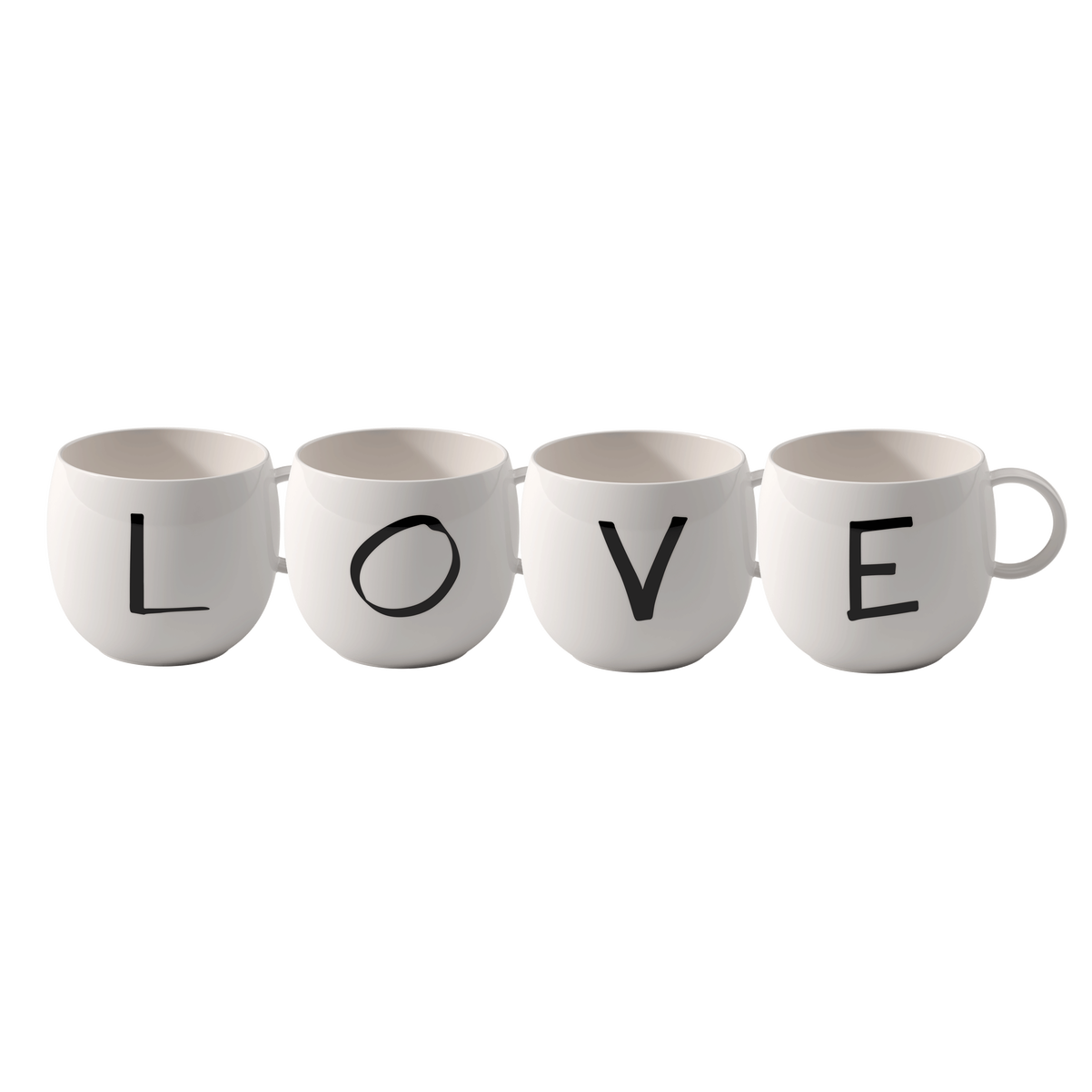 Letters Henkelbecher / 4-teilig