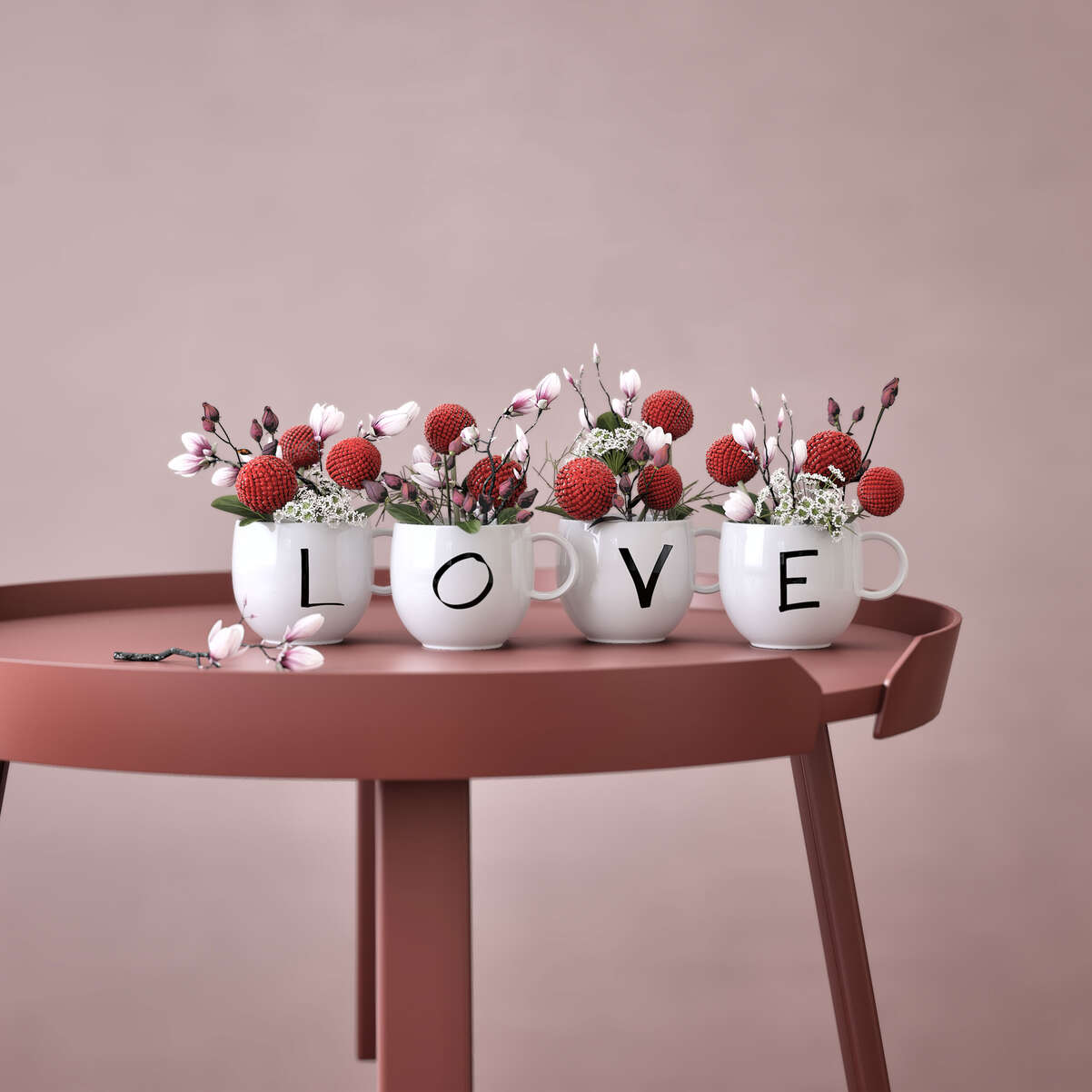 Letters Henkelbecher / 4-teilig