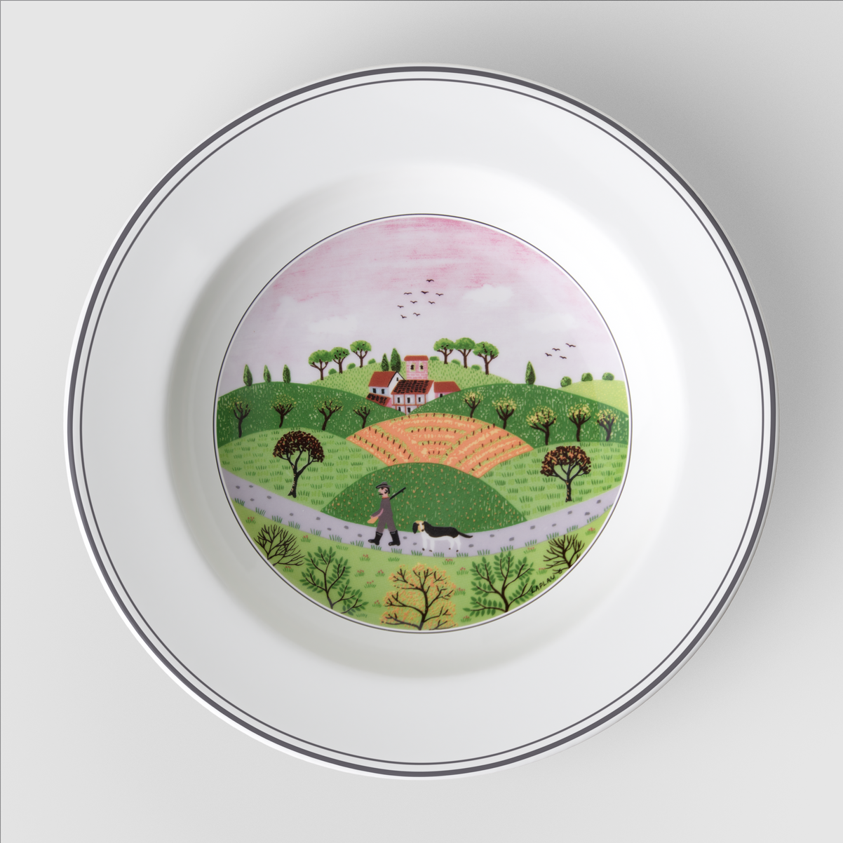 Design Naif Suppenteller / 1 Stück