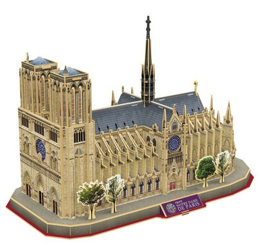 3D пъзел Cubic Fun National Geographic - Парижката Света Богородица, 128 части