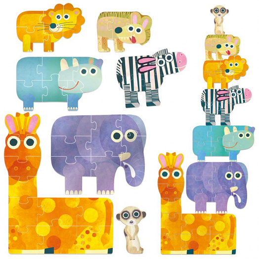 Гигантски прогресивен пъзел Headu - Саваната, 37 части