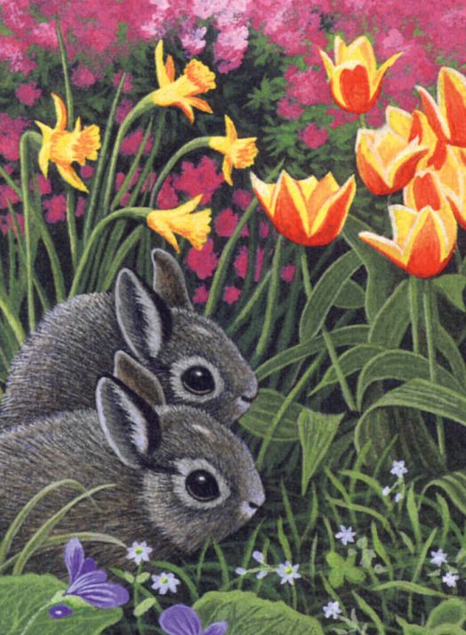 Комплект за лесно рисуване с акрилни бои Royal & Langnickel - Зайчета