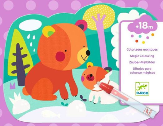 Комплект за оцветяване с вода Djeco - Hidden in the Woods